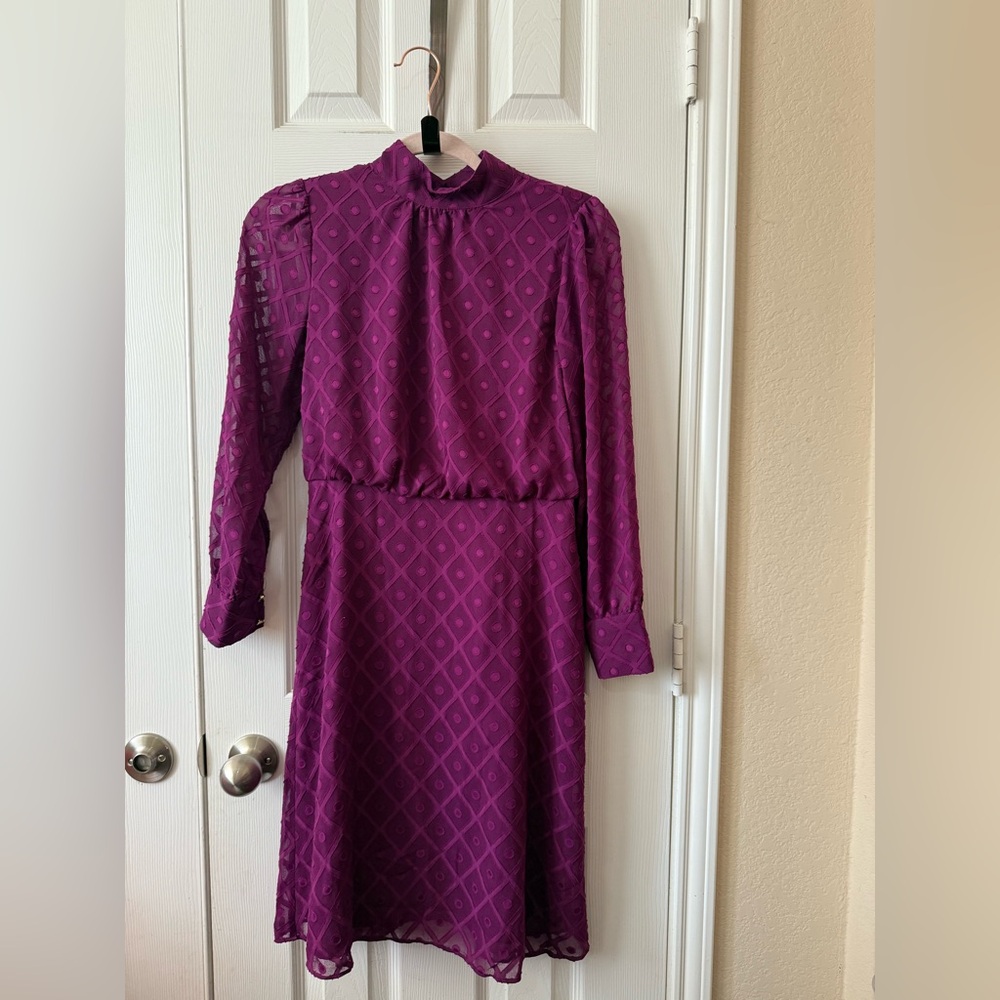NWT Ann Taylor Loft Sheer Long Sleeve Shift Dress Size 0 Petite